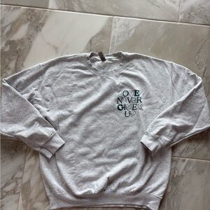 Gildan Gray Crewneck Sweater with Inspirational Print